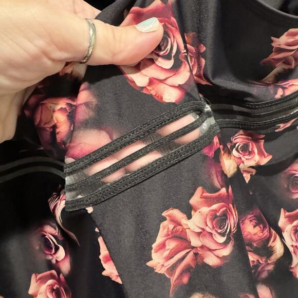 Torrid Black Floral One Piece Swimsuit Mesh Trim Plus Size 6X - Picture 8 of 8